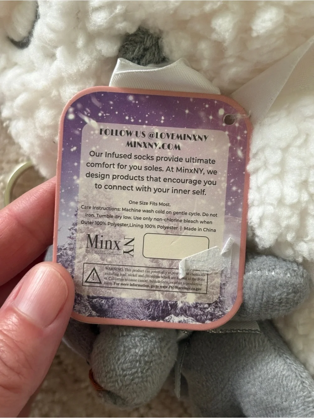 Aromasoles Rose & Shea Butter Infused Slipper Socks NEW Lamb Spa Gift Set